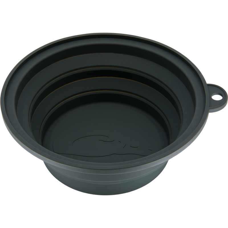 Team Gun Dog Insulated Stainless Steel Dog Bowl with Lid, showcasing a collapsible silicone bowl and durable construction, ideal for travel, camping, or hunting trips.