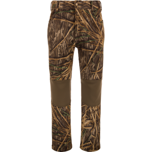 Endurance Jean Cut Wader Pant in camouflage with reinforced knees, featuring adjustable waist, front and rear pockets, and Agion Active X2® technology for scent control.