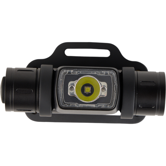 Lumen Headlamp EVO1000, featuring a rugged aluminum build and adjustable headband, designed for versatile lighting with rotating design and multiple dimming modes.