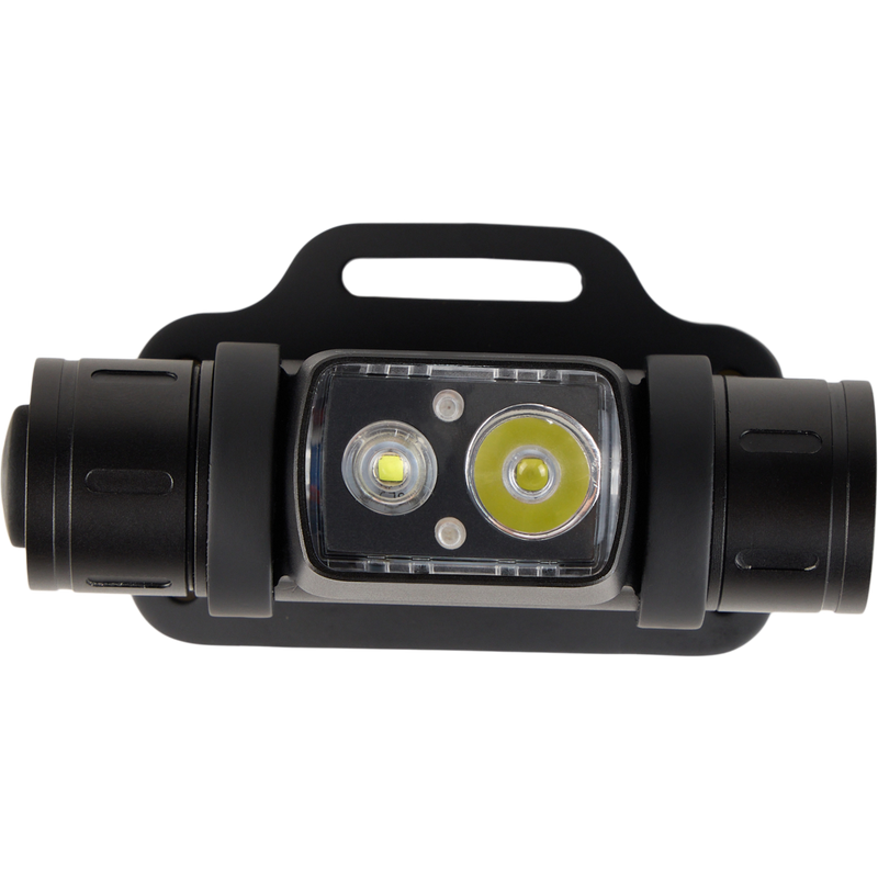 Lumen Headlamp EVO1500, featuring a rugged aluminum build, 180-degree rotation, rechargeable battery, and multiple light modes, ideal for hunting and outdoor activities.