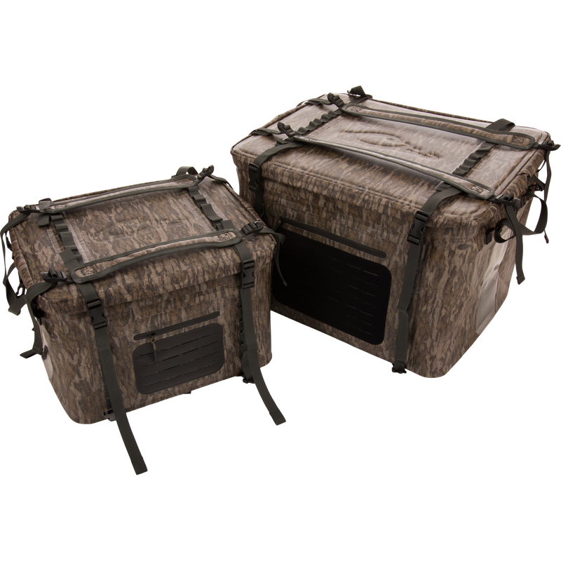 HND Carry All Collapsible Storage Bag in camouflage design, featuring reinforced sides, adjustable straps, and carry handles, ideal for rugged outdoor gear transport.