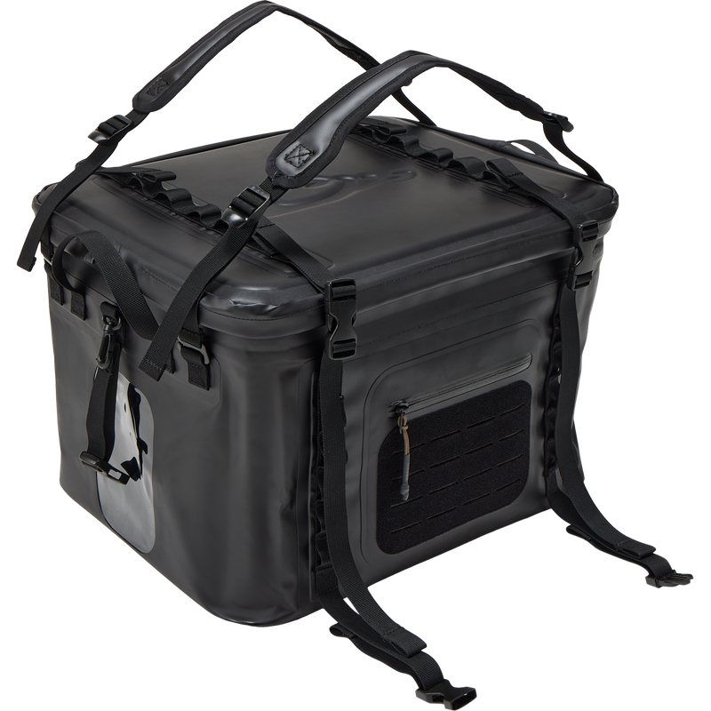 HND Carry All Collapsible Storage Bag with detachable backpack straps, MOLLE panel, and zippered pocket, designed for versatile, waterproof gear storage.