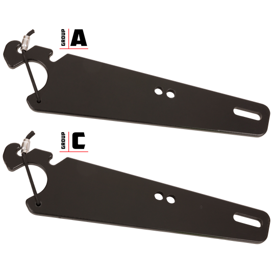 Truck Gun Rest shown installed on vehicle headrest posts, designed for secure firearm transport in cars, SUVs, and trucks without additional hardware.