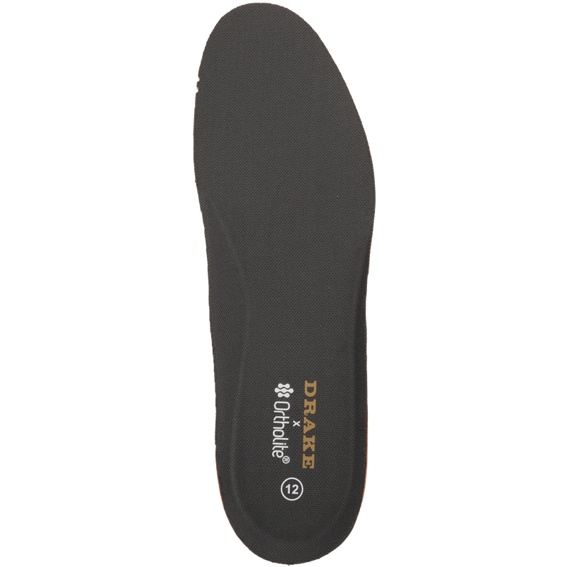 Drake × OrthoLite black insole for the BMF1600 17 Rubber Boot, size 12, designed for comfort and durability with moisture-wicking and cushioning features.