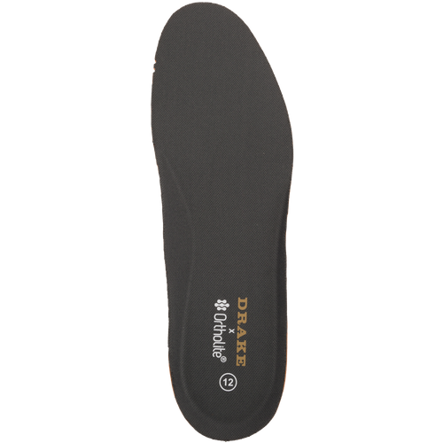 Drake × OrthoLite black insole for the BMF1600 17 Rubber Boot, size 12, designed for comfort and durability with moisture-wicking and cushioning features.