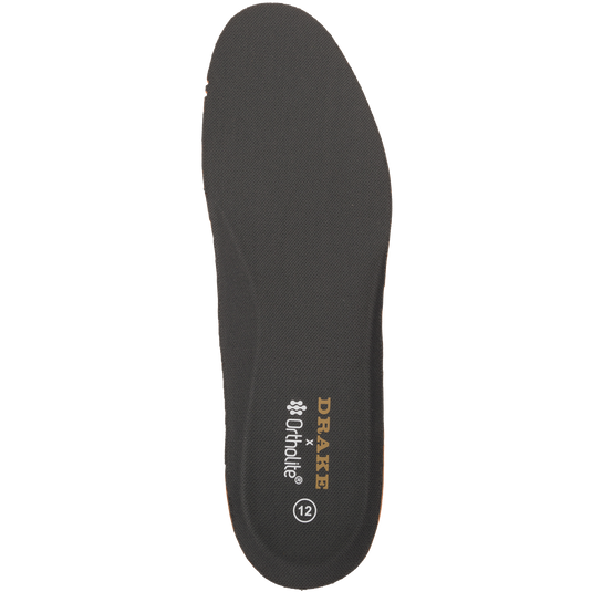 Drake × OrthoLite black insole for the BMF1600 17 Rubber Boot, size 12, designed for comfort and durability with moisture-wicking and cushioning features.