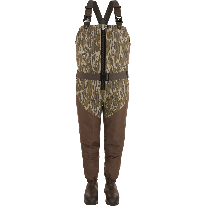 Insulated Guardian Elite HND Front Zip Wader with durable TiZIP® zipper, reinforced seams, and Thinsulate® boots for warmth, ideal for hunting and outdoor use.