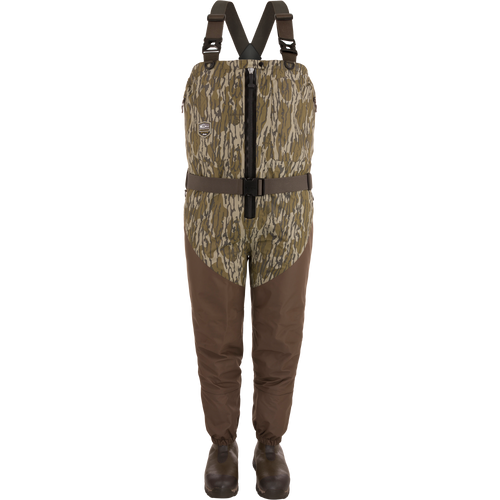 Insulated Guardian Elite HND Front Zip Wader with durable TiZIP® zipper, reinforced seams, and Thinsulate® boots for warmth, ideal for hunting and outdoor use.