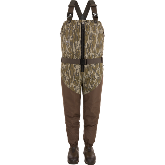 Insulated Guardian Elite HND Front Zip Wader with durable TiZIP® zipper, reinforced seams, and Thinsulate® boots for warmth, ideal for hunting and outdoor use.