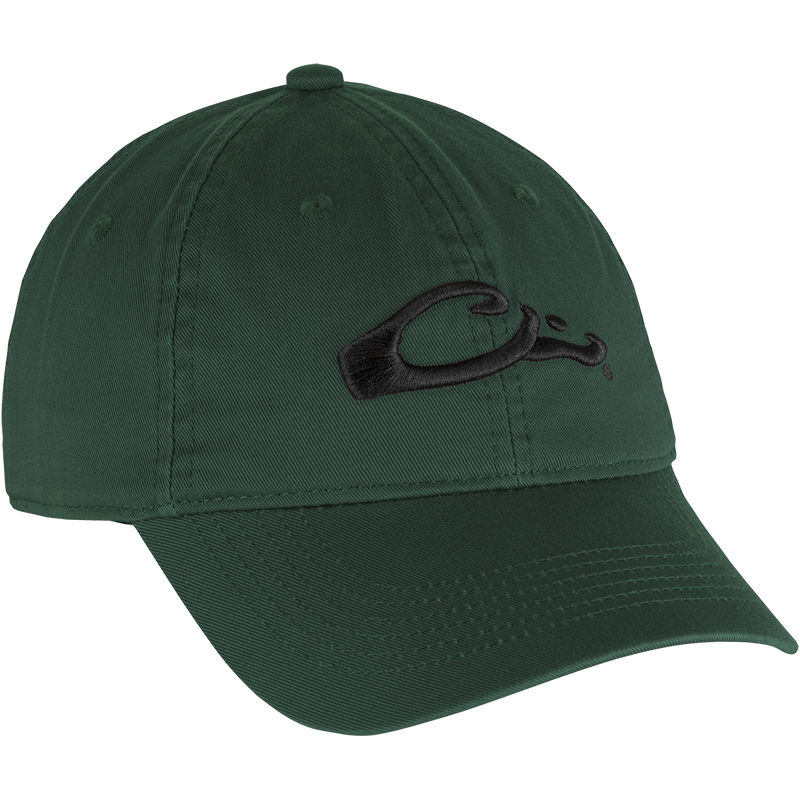 Cotton Twill Cap with low-profile silhouette, brass buckle back strap, and contoured bill. Ideal for everyday wear.