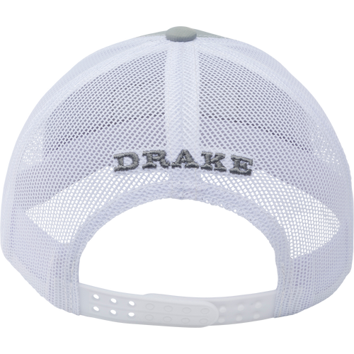Drake Americana Flag Mesh Back Cap with mesh panels, silicon flag design, and adjustable snap-back closure, ideal for sun protection and ventilation.