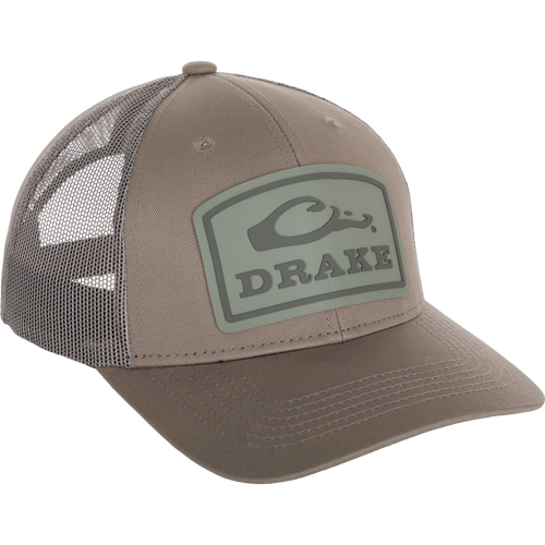 Drake Badge Logo Mesh Cap, a stylish hat with a logo on it.