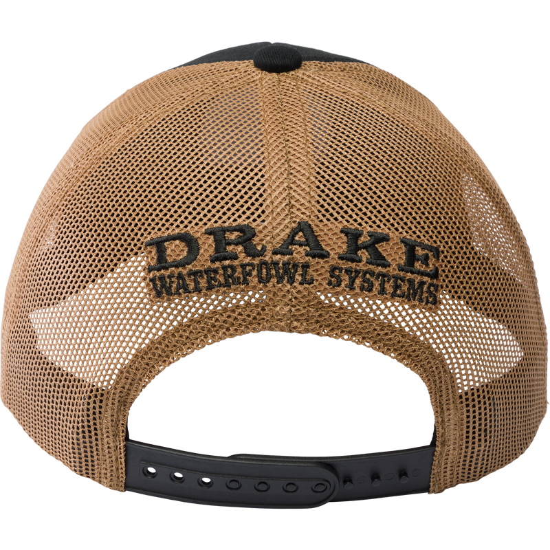 Drake Circle Badge Mesh Back Rope Cap with woven material, featuring a high-density print scout patch and mesh back for ventilation.