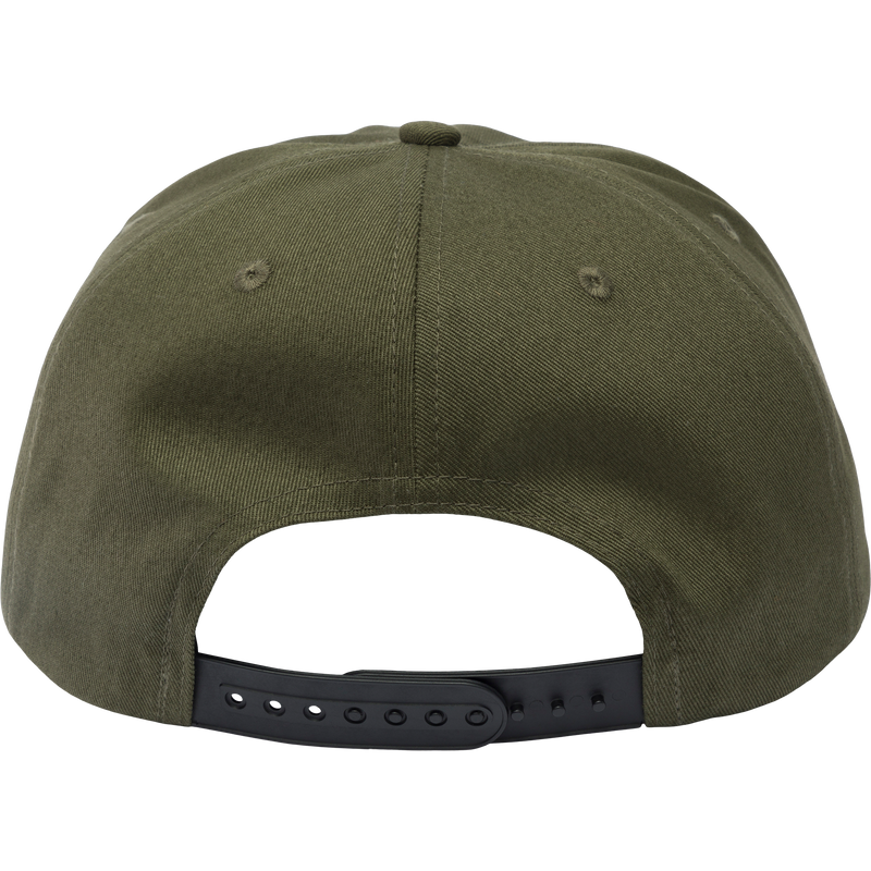 Drake Crusher Rope Cap with crushable foam flat visor, black band, and adjustable snap-back closure, ideal for hunting and outdoor activities.