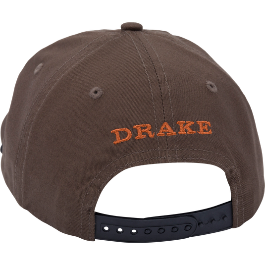 Don’t Give A Duck Rope Cap with 5-panel unstructured crown, flat visor with rope, and adjustable snap back closure, ideal for hunting or casual wear.