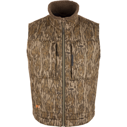 Midweight Nova Silencer Vest with Agion Active X2, featuring a high-collar, zip-front, and multiple pockets, designed for warmth, breathability, and odor protection in outdoor activities.