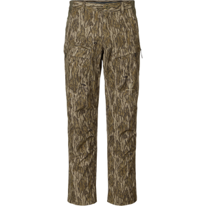 Non-Typical Pant with Spider Web Technology in tree bark camo, featuring thigh pockets, belt loops, and a zip fly, ideal for hunting with advanced odor and water resistance.