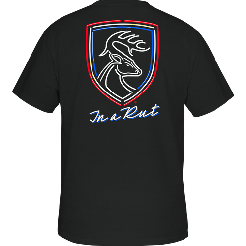 Non-Typical Americana Neon Rut T-Shirt featuring Drake Logo, crafted from a lightweight cotton-polyester blend, ideal for outdoor enthusiasts seeking quality performance wear.