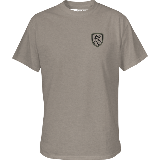 Non-Typical Built To Hunt T-Shirt with Drake Logo, a lightweight blend of cotton and polyester, ideal for outdoor enthusiasts seeking quality performance wear.