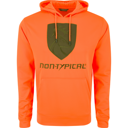Non-Typical Performance Hoodie with Agion Active X2 featuring anti-pilling shell, lined hood, and kangaroo pocket, designed for durable comfort in cold weather activities.