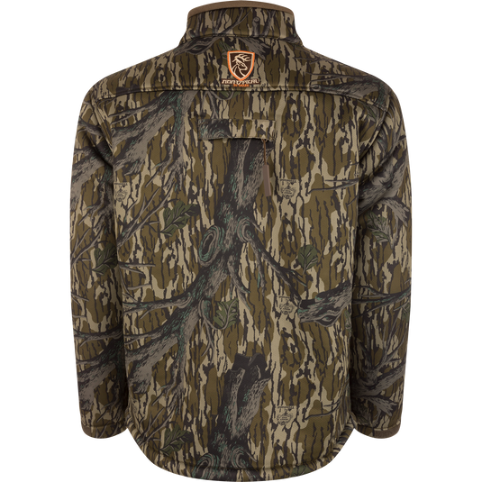 Silencer Full Zip Jacket Full Camo with Scent Control, featuring a camouflage pattern, vertical chest pockets, and Agion Active X2® scent control technology.
