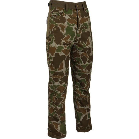 A pair of Standstill Windproof Pants with Agion Active XL® - perfect for late-season hunts. Soft, quiet, and durable fabric. Features scent control technology, adjustable waist, cuffs, and multiple pockets. High-quality hunting gear from Purewhitelaneshop.