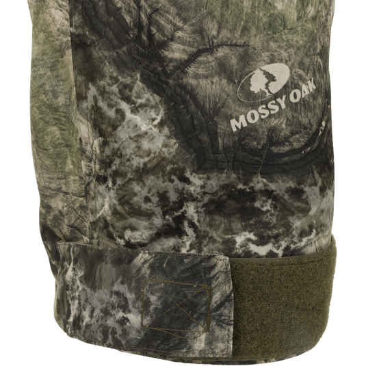 Endurance Jean Cut Pant with logo on camouflaged fabric, fleece lined, adjustable waist, and odor control technology.