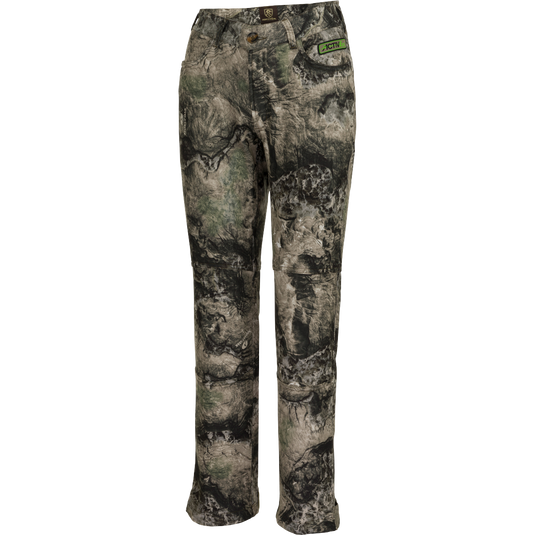 A pair of Women's Endurance Jean Cut Pants with Agion Active XL scent control technology.