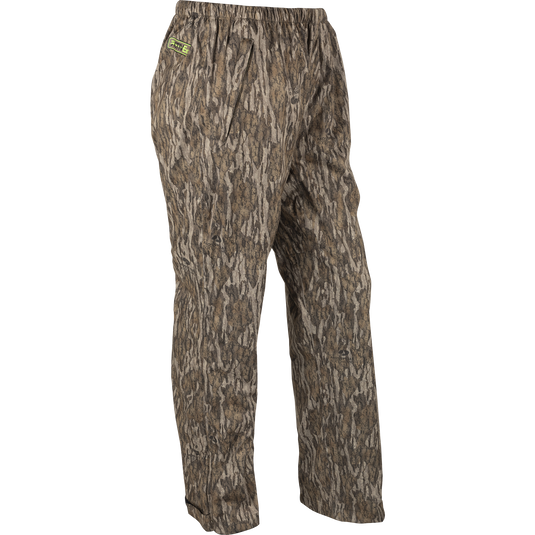 Ultralight waterproof pant with Agion Active XL scent control technology. 3-layer stretch fabric, packable, slash pockets, shock cord waist.