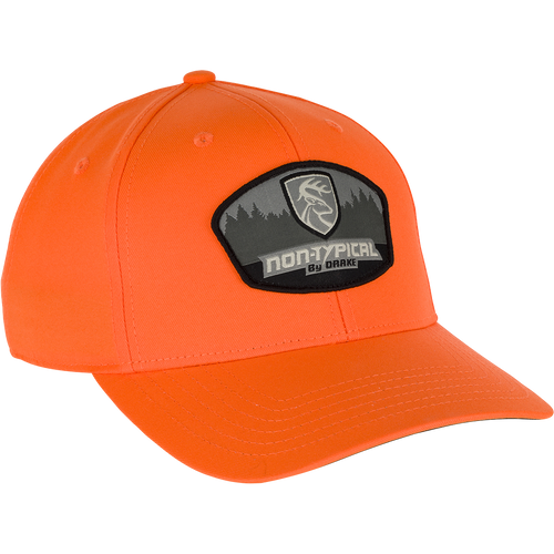 Chino Twill Patch Cap with Non-Typical logo patch. 100% cotton twill front panels, lightly structured. Adjustable snap closure at the back.