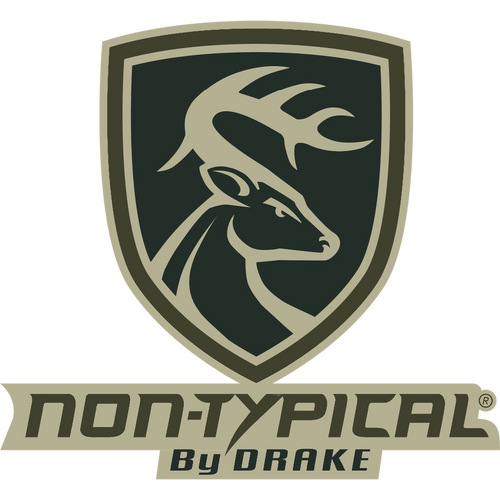 Non-Typical Window Decal featuring a deer head with antlers, representing the Non-Typical by Drake logo, crafted from durable, water-resistant vinyl.