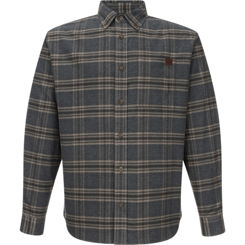 Autumn Flannel Shirt with button-front, plaid pattern, button-down collar, and chest pocket, tailored for versatile wear, reflecting Purewhitelaneshop's outdoor lifestyle ethos.