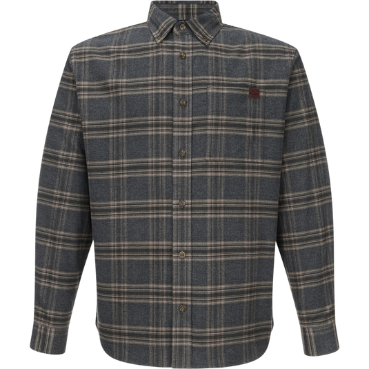 Autumn Flannel Shirt with button-front, plaid pattern, button-down collar, and chest pocket, tailored for versatile wear, reflecting Purewhitelaneshop's outdoor lifestyle ethos.