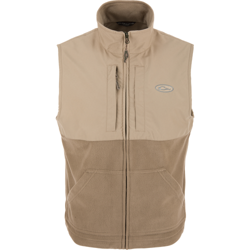 Eqwader Vest featuring a fleece-lined upper, waterproof shoulders, and breathable fleece lower. Includes Magnattach™ and zippered chest pockets for secure storage.
