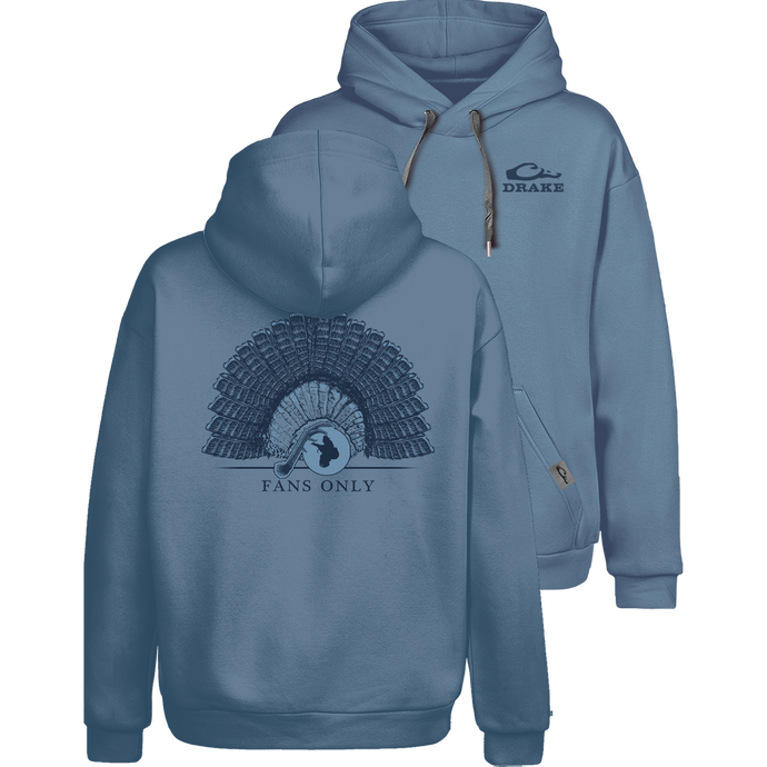Fans Only Graphic Hoodie featuring the Drake Logo on the front, adjustable drawstring hood, kangaroo pocket, and side panels for stretch and comfort.
