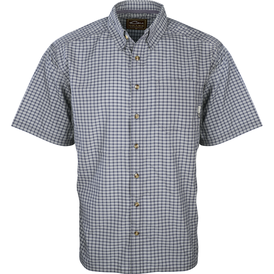 Featherlite Check Shirt S/S: Lightweight, breathable plaid shirt with hidden button downs and a left chest pocket. Perfect for hot summer days.