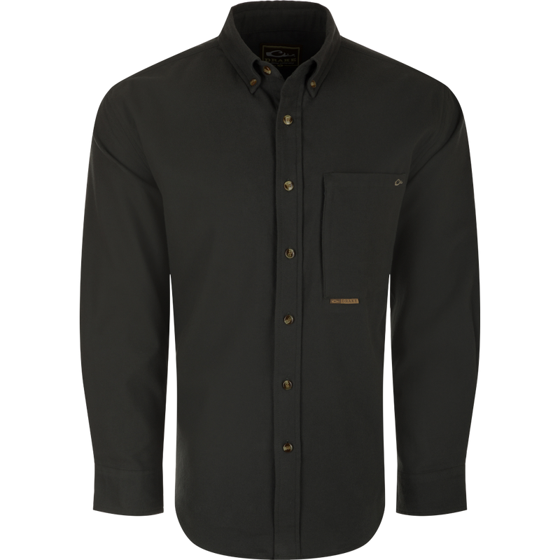 Autumn Brushed Twill Long Sleeve Shirt with button-down collar, back box pleat, and two pockets for extra storage. Lightweight and breathable.