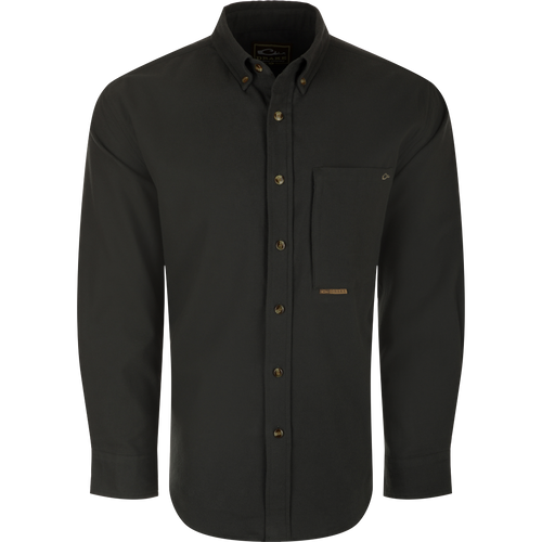 Autumn Brushed Twill Long Sleeve Shirt with button-down collar, back box pleat, and two pockets for extra storage. Lightweight and breathable.