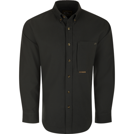 Autumn Brushed Twill Long Sleeve Shirt with button-down collar, back box pleat, and two pockets for extra storage. Lightweight and breathable.