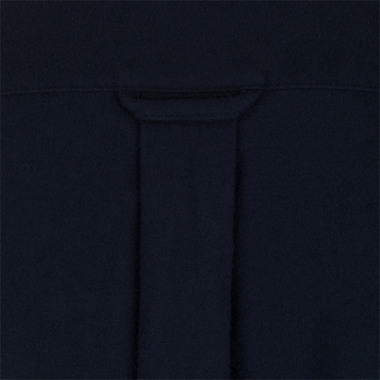 Autumn Brushed Twill Long Sleeve Shirt - A close-up of a black jacket made from 100% brushed cotton twill, featuring a classic button-down collar, back box pleat, and two pockets for extra storage. Lightweight and breathable, perfect for cooler seasons.