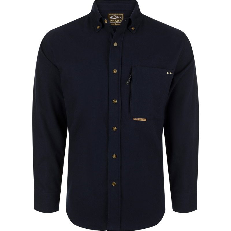 Autumn Brushed Twill Long Sleeve Shirt with button-down collar, back box pleat, and two pockets for extra storage. Lightweight and breathable.