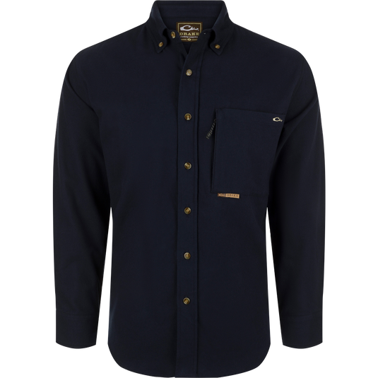 Autumn Brushed Twill Long Sleeve Shirt with button-down collar, back box pleat, and two pockets for extra storage. Lightweight and breathable.