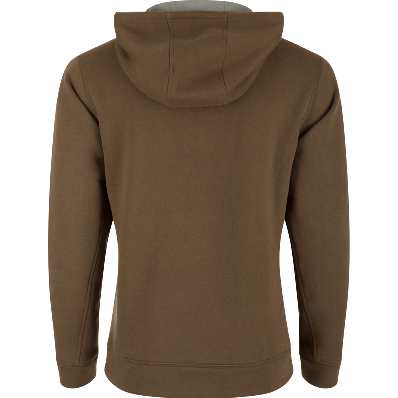 A durable Three End Logo Hoodie from Purewhitelaneshop, ideal for outdoor adventures. Features a kangaroo pocket and adjustable hood for comfort and warmth.