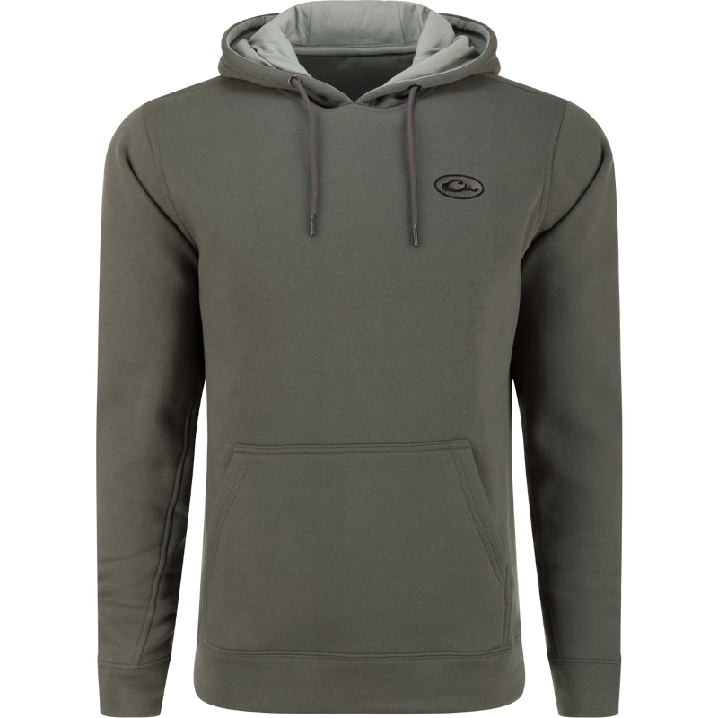 A durable Three End Hoodie by Purewhitelaneshop, blending cotton and polyester for comfort. Features a kangaroo pocket and adjustable hood for versatile wear.