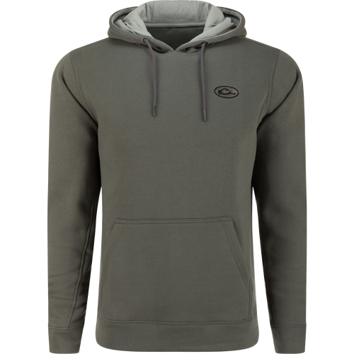 A durable Three End Hoodie by Purewhitelaneshop, blending cotton and polyester for comfort. Features a kangaroo pocket and adjustable hood for versatile wear.