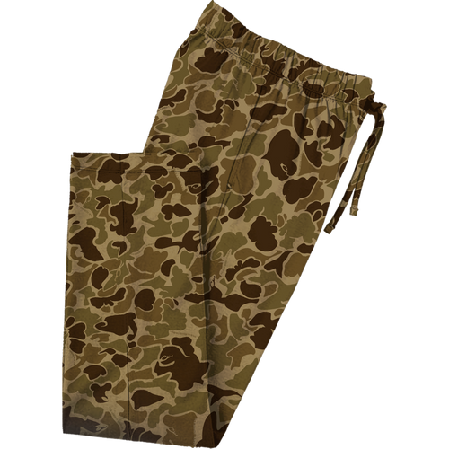Drake Lounge Pant featuring adjustable drawstring waist and two side pockets, made from soft, stretchy polyester, ideal for comfortable post-hunting relaxation.