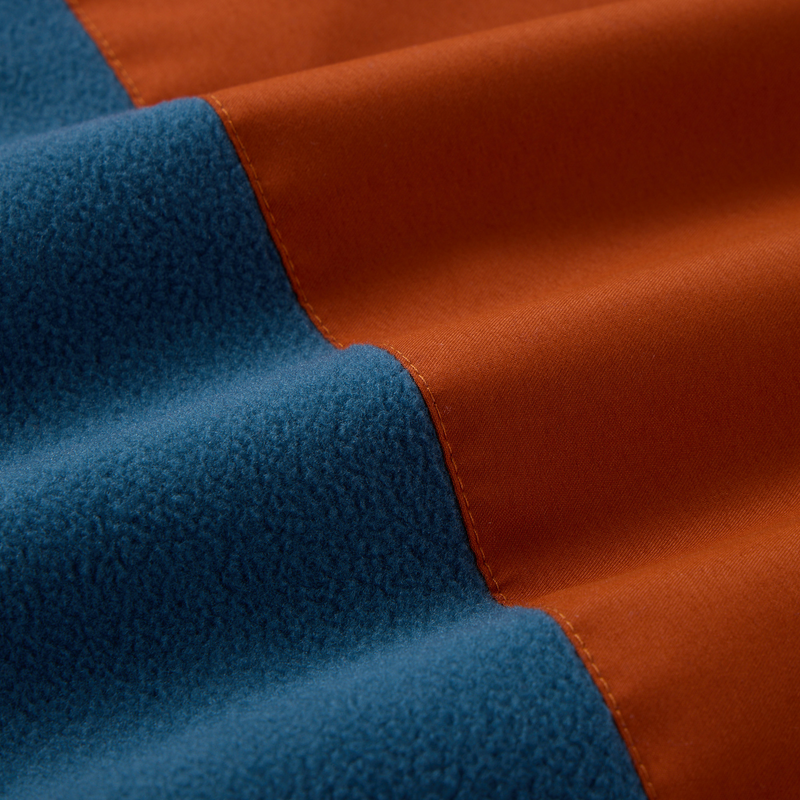 Eqwader Half Zip Pullover with two-tone fleece and woven fabric, features waterproof upper shell, breathable lower shell, and magnattach pocket, ideal for waterfowl hunting.