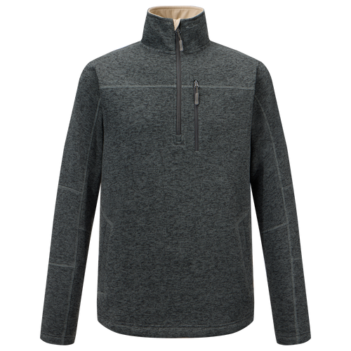 Fall Brake Sweater Fleece Half Zip, featuring a quarter-length zipper, high stand-up collar, zippered chest pocket, and hand-warmer waist pockets, ideal for outdoor or casual wear.