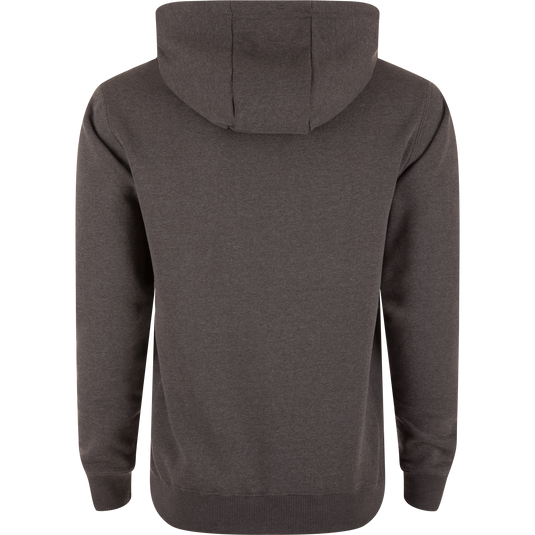 Drake Graphic Work Hoodie with adjustable drawstring hood, kangaroo pocket, and stretch side panels, featuring the Drake Work Logo on the front.