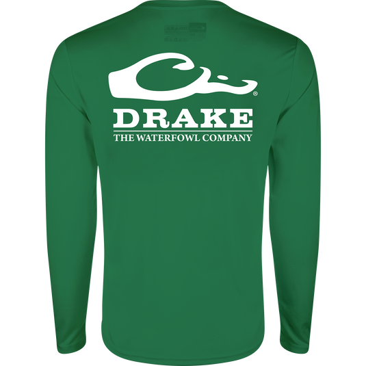 Drake Icon Long Sleeve Performance Crew, lightweight with UPF 50, moisture-wicking fabric; features Drake duck head logo on front left chest.
